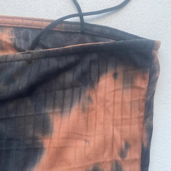 3/$12 Rue21 crop top tie dye print ribbed cropped bling BADDIE on front L jrs - Picture 10 of 13